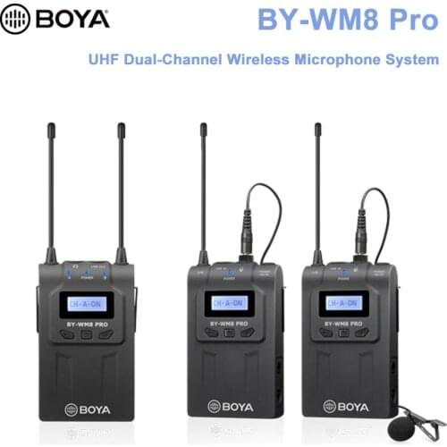 BOYA BOYA BY-WM8 Pro K1 K2 UHF Dual Wireless Microphone system Interview Mic for iPhone for pc DSLR Video Camera wm8 pro K7