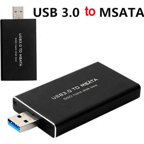 Mini SSD Hard Drive Case USB3.0 to mSATA Adapter Hard Drive Enclosure Aluminum Alloy External Hard Disk Case