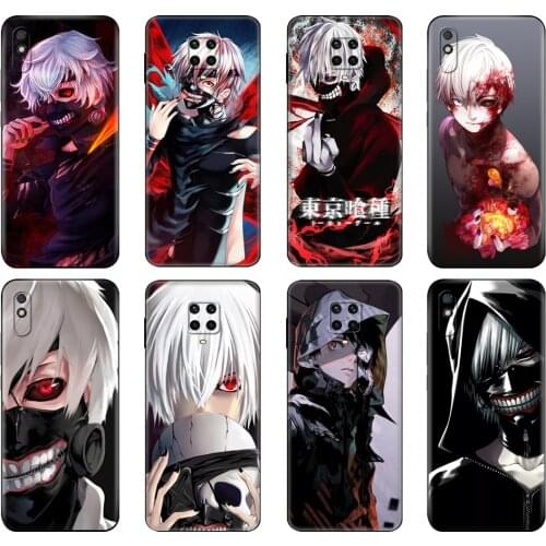 Black tpu Case For Xiaomi Redmi 7A 8 8A 9 9A 9C Case Redmi Note 8T 8 Pro T Note 9 9S 9 Pro Case Anime Tokyo Ghoul kaneki ken