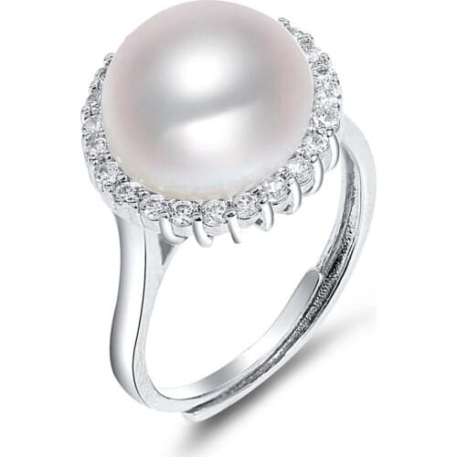 DMCRFP017 11-12MM Sunshine Pearl Ring Real 925 Sterling Silver Ring Women Gift