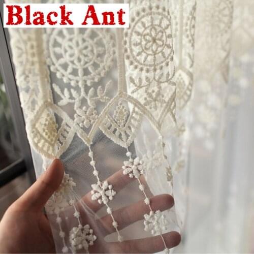 Europen Jacquard Curtains Embroidered Voile Curtain For Living Room Balcony Kitchen Tulle Curtains Drape Sheer Fabrics T&022 #30