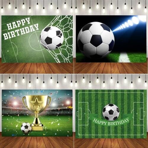 World Cup Football Theme Party Backdrops For Photo Customized Kid Boys Soccer Lawn Poster Photo Backgrounds Party Supplies