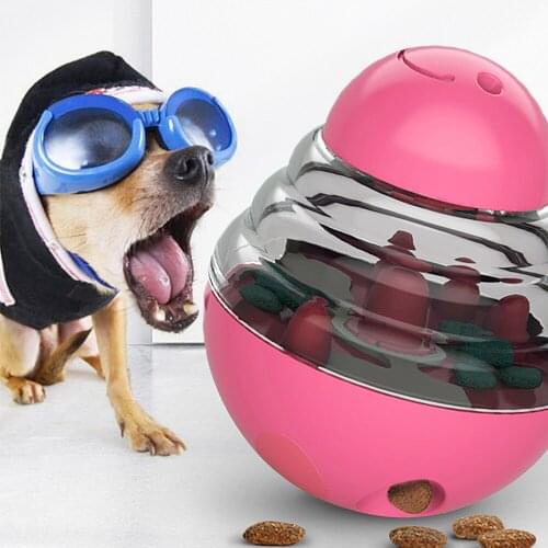 New Interactive Dog Cat Food Treat Ball Bowl Toy Funny Pet Shaking Leakage Food Container Puppy Cat Slow Feed Pet Tumbler Toy