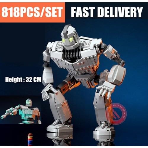New 818PCS Movie The Iron Robot City Figures Giant Voltron Model Building Blocks Bricks Kids Toys Gifts Birthday