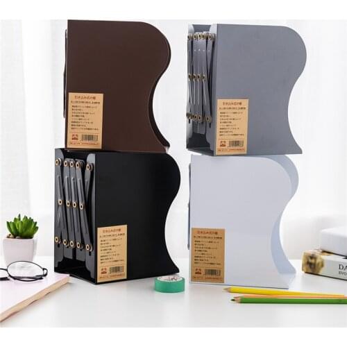 Creative Retractable Bookshelf Metal Foldable Bookcase Student Book Stand Office Desktop Organizer Home Decorative Shelving