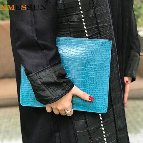 XMESSUN Women Pouch Envelope Bag Fashion High Quality Crocodile Leather Women Clutch Bag 2021 New Trendy Handbags INS
