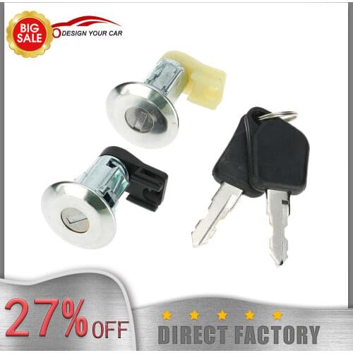 Car Style Pair of Front Door Lock Barrels Set with Keys for Peugeot 106 MK2 1997-2004 205 405
