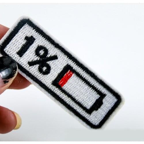 Fine Battery display Patches For Clothing Iron On Embroidered Appliques DIY Apparel Accessories Patches Badges Decor