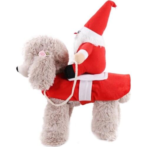 Novelty Pet Christmas Riding Dress Warm Apparel Party Dressing Up Cosplay Clothing Funny Clothing