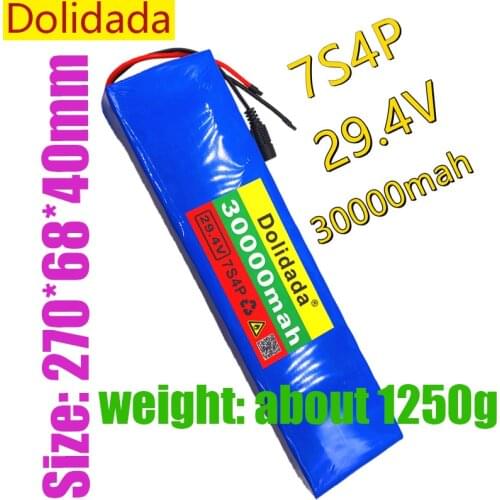 Original 7S4P 24V 30Ah 29.4V FOR Lithium-ion battery pack Built-in BMS electric bike unicycle scooter wheelchair motor