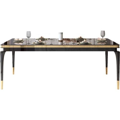 Simple Italian light luxury dining table chair combination rectangular table small household-style American furniture