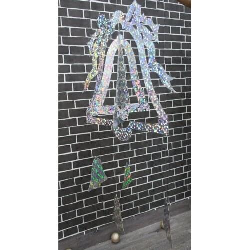 Christmas window layout decoration supplies white multicolored bells wind chime shape decoration pendant Christmas scene