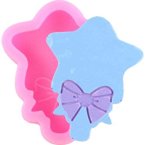 Bow Silicone Mold Cupcake Topper Fondant Molds Baby Birthday Cake Decorating Tools Chocolate Gumpaste Mould Candy Moulds