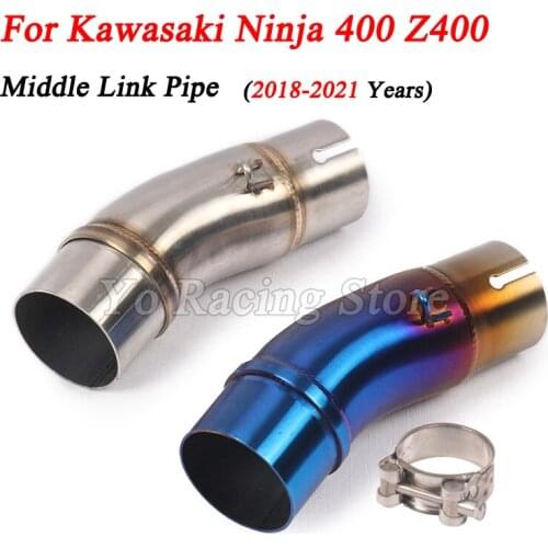 Slip On For Kawasaki Ninja400 Ninja 400 Z400 2018-2021 Years Motorcycle Escape Exhaust Middle Link Pipe Modified 51mm Interface