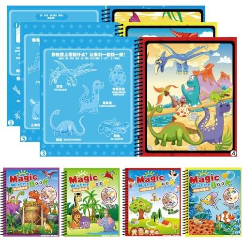 Magic Water Drawing Book Coloring Doodle Drawing Book with Water Pen Painting Board For Children Education Toy Gift