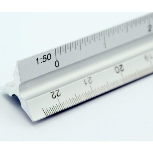High quality 30cm Aluminium Metal Triangle Scale Architect Engineer Technical Ruler 12" triangular scale ruler