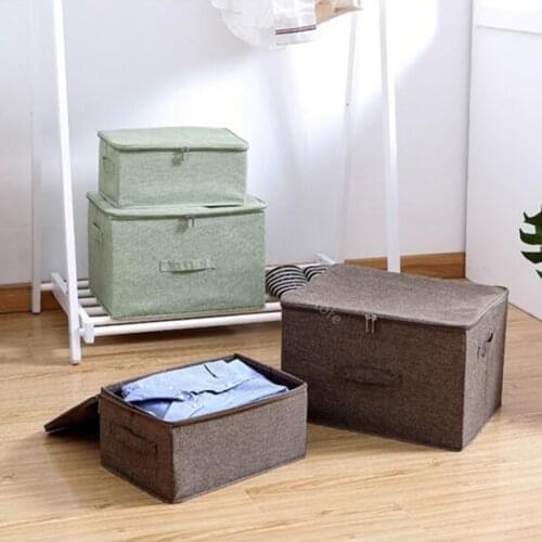 Wardrobe Storage Box Cotton Linen Clothes Storage Box High Capacity Sundries Organizer For Underwear Toys Books Home Organizer