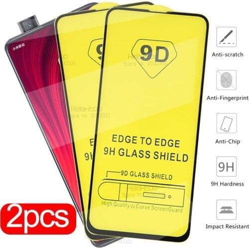 2pcs Xiomi Mi 9 A3 10 Lite Glass 9D Full Glue Protective Glass For Xiaomi 10T 9T Pro Poco F3 X3 M3 9 SE A2 Screen Protector Film