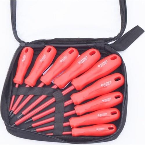 1 Set Multi-function Insulated Manual Screwdriver Combination Electrician Slotted/Phillips Screwdrivers Magnetic Hand Tools