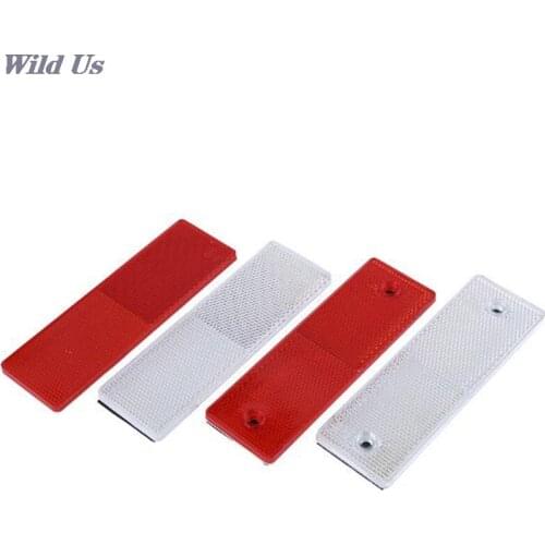 1PCS Truck Motorcycle Adhesive Rectangle Plastic Reflector Reflective Warning Plate Stickers Safety Sign Red/White