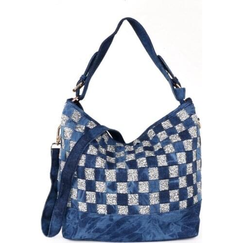 2 in Bags Wholesale Luxury Large Size Woman Shopping Crossbody Handbags Women Denim Shoulder Purse Jeans Tote Bag