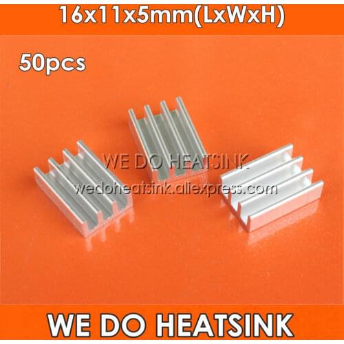 WE DO HEATSINK 50pcs 16x11x5mm Extruded Aluminum Radiators Extrusion Aluminium Heatsink For IC DC Converter