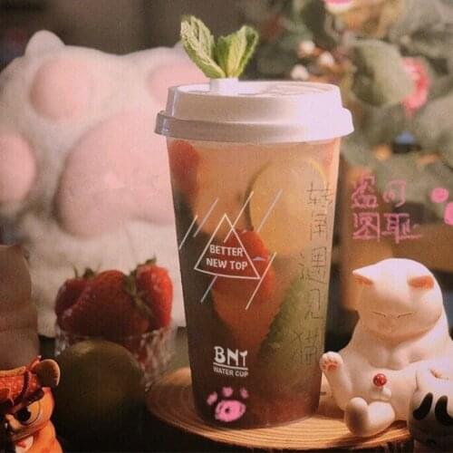 50pcs High quality matte transparent disposable plastic cup 500ml 16oz packaging juice milk tea dessert cups party birthday cup