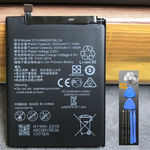 New 3020mAh HB405979ECW Battery For Huawei Y6 2017 / Y6 Pro 2017 / Honor 6 Play MYA-L11 MYA-L41 MYA-L03 L23 L02 L22 Batteries