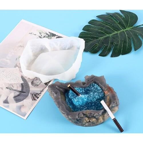 Large Rock Stone Shaped Ashtray Silicone Mold Clay Tool Crystal Epoxy Resin Craft DIY Making Mould