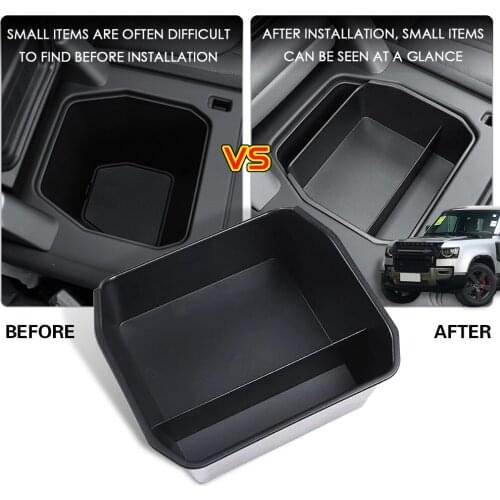Black ABS Car Inner Armrest Storage Box Decoration Cover For Land Rover Defender 110 2020 Car Accessory