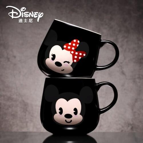 Disney Ceramic Cup Mickey Minnie Office Water Cup Creative Cute Large Capacity Cartoon Couple Mug Cup