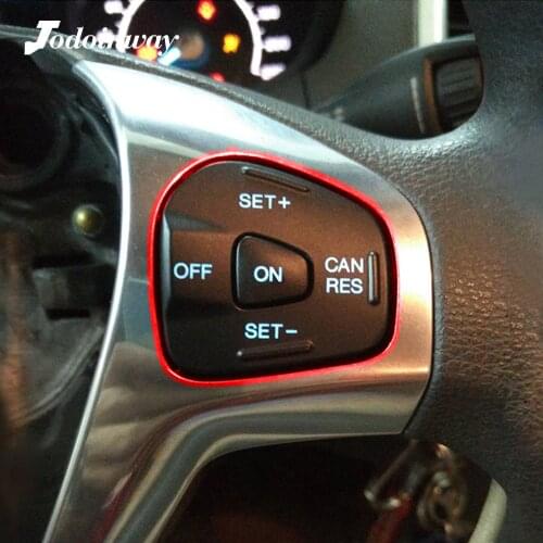 For Ford Fiesta MK7 MK8 ST Ecosport 2013 Blue LED Car Steering Wheel Cruise Control Switch Constant Speed Button Accessories