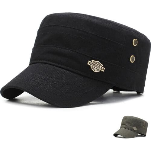 2020 Branded Men Military Cap Summer Autumn Casual Cadet Hat Washed Cotton Flat Top Caps Female Vintage Army Hats Bone Man Cap