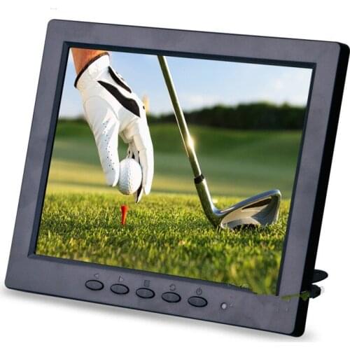 8-inch Monitor Display VGA/AV/BNC Three-in-one Display HD Desktop Computer Monitoring Small Display Parking System Monitor