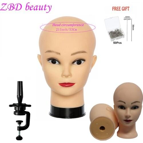 Bald Training Head Used For Wig Stand African Training Manikin Cosmetology Practicing Or Mannequin Head And Wig Display