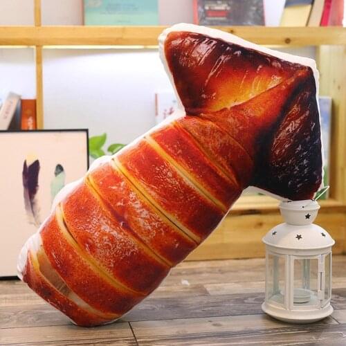 Simulation Squid Drumsticks Chicken Wings Grilled Fish Shape Pillow Soft Lumbar Back Cushion Plush Food Pillow