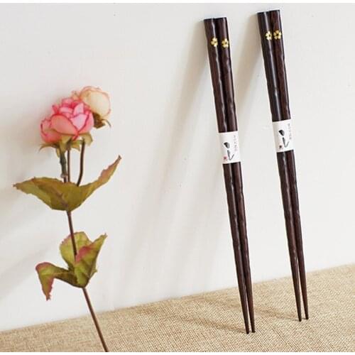5 Pairs/Set Chinese wood Chopsticks Non-slip Chop Sticks Reusable Food Sticks Sushi Hashi utensils korean Set kitchen supplies
