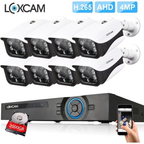 LOXCAM H.265+ 8CH 5MP HDMI DVR Kit Ultra HD 4MP security Outdoor Waterproof Night vision Camera CCTV Video Surveillance System
