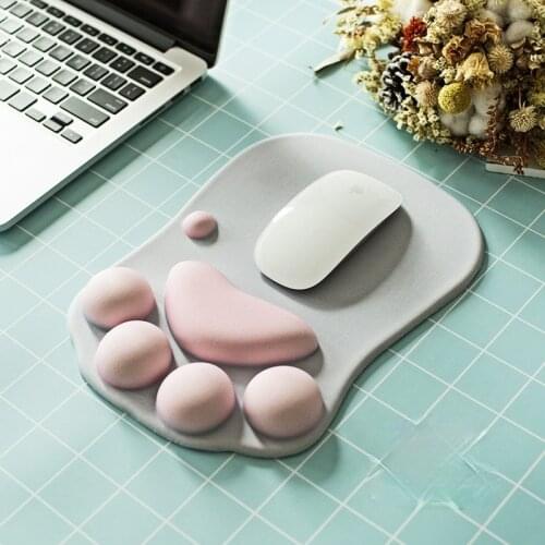 Cute Cat Paw Mouse Pad Kawaii Gaming Desk Pad Nonslip Silicone Mice Mat Table Mat Laptop Game Computer Keyboard Desk Set