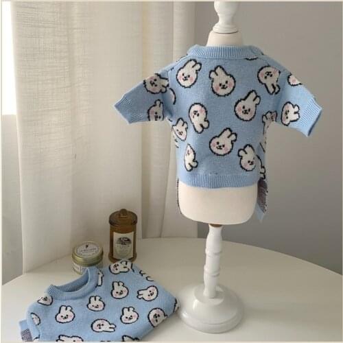 Cartoon Dog Sweaters for Small Medium Dogs Kawaii Rabbit Print Dog Clothes Teddy Clothing Winter Pet Dogs Costumes Dropshipping