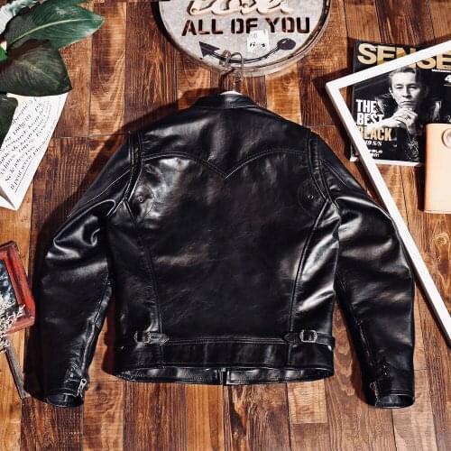 CDJ85 Cidu Small Asian Size Genuine Cow Skin Mens Cowhide Casual Vintage Leather Biker Jacket
