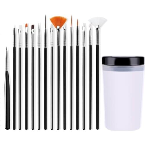 15 Pcs Model Hand-Painted Brush Pen Set with Cleaning Pen Holder Art Drawing Coloring Supply for DIY Gumdan Model Painting