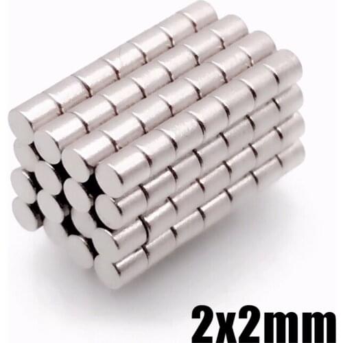 100/200/500/1000 pcs 2x2 mm N35 Mini Super Strong Powerful Neodymium Magnet Round Rare Earth Permanent Magnets 2*2mm