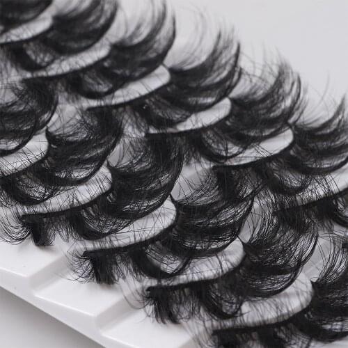 HBZGTLAD New 10 Pair 18-25 mm Mink Eyelashes Fluffy Lashes Dramatic Messy Long False Eyelashes Makeup Wholesale 3D Mink Lashes