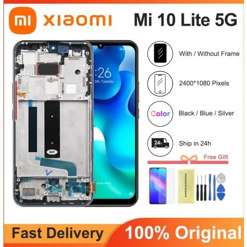 Original 6.57'' For Xiaomi Mi 10 Lite LCD Touch Screen Digitizer Assembly Replacement M2002J9G Lcd For Xiaomi Mi 10 Lite 5g Lcd