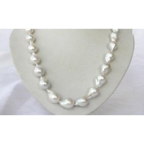 Vogue popular 18" 20mm baroque white reborn keshi freshwater pearl necklace