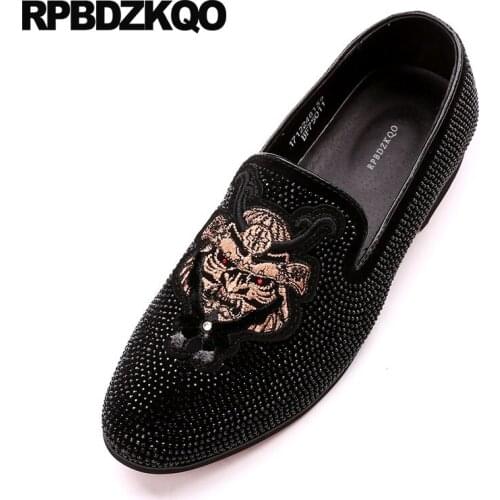 Animal Print Comfort Black Rubber Slip On Embroidery Fashion 2018 New Summer Breathable Men Loafers Boys Designer Shoes Club