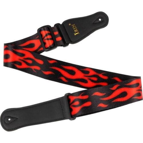 New arrival Guitar Strap Polyester Flame Pattern Strap Adjustable Electric Guitar Bass Ukulele Straps Belts