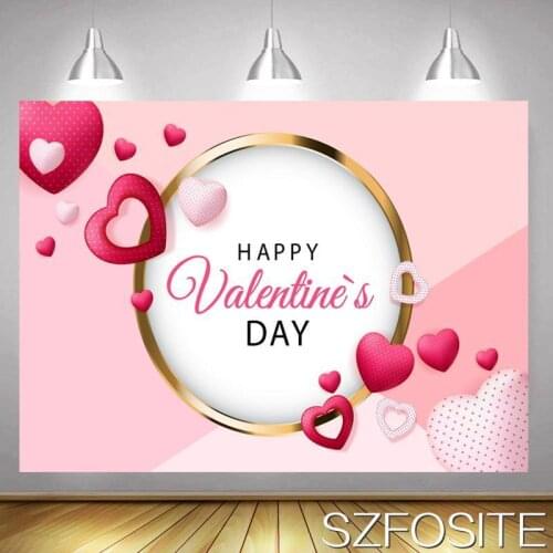 Romantic Pink Valentines Day Love Theme Backdrop Couples Holding Embrace Photos Room Decoration Photography Studio Background