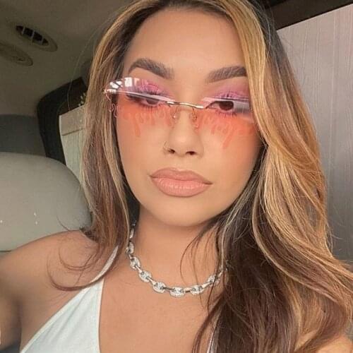 2020 Unique Tears Steampunk Sunglasses Women Men Luxury Brand Rimless Round Sun Glasses Cool Eyewear Shades UV400 Oculos